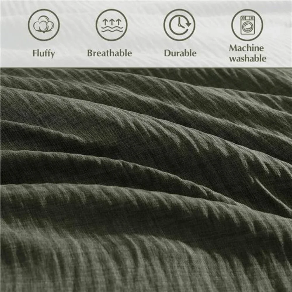 King Comforter Set - 7 Pieces Comforter King Size, Soft Solid Bedding Set